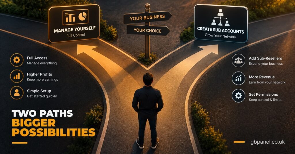 Decision point between two paths
