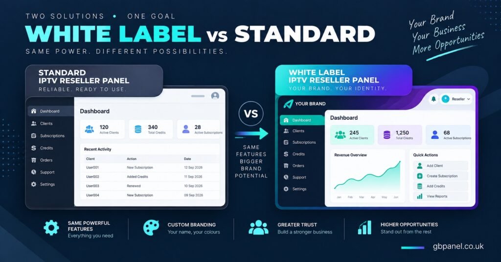 White Label vs Standard IPTV Reseller Panel Comparison