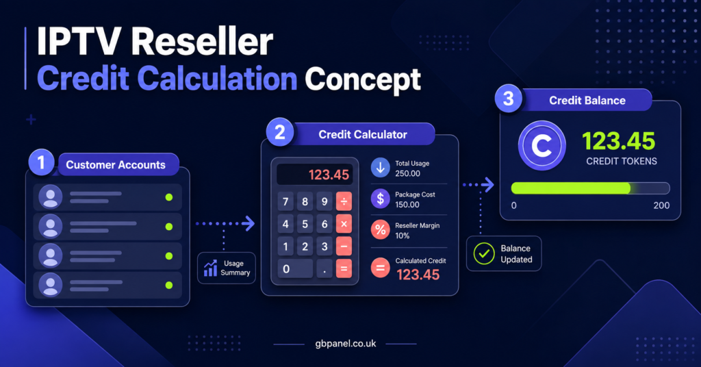 IPTV Reseller Credit Calculation Concept