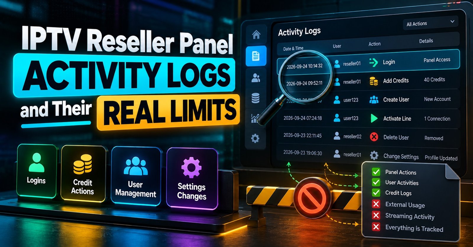 IPTV Reseller Panel Activity Logs