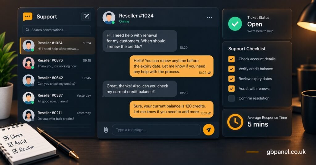 Reseller support conversation